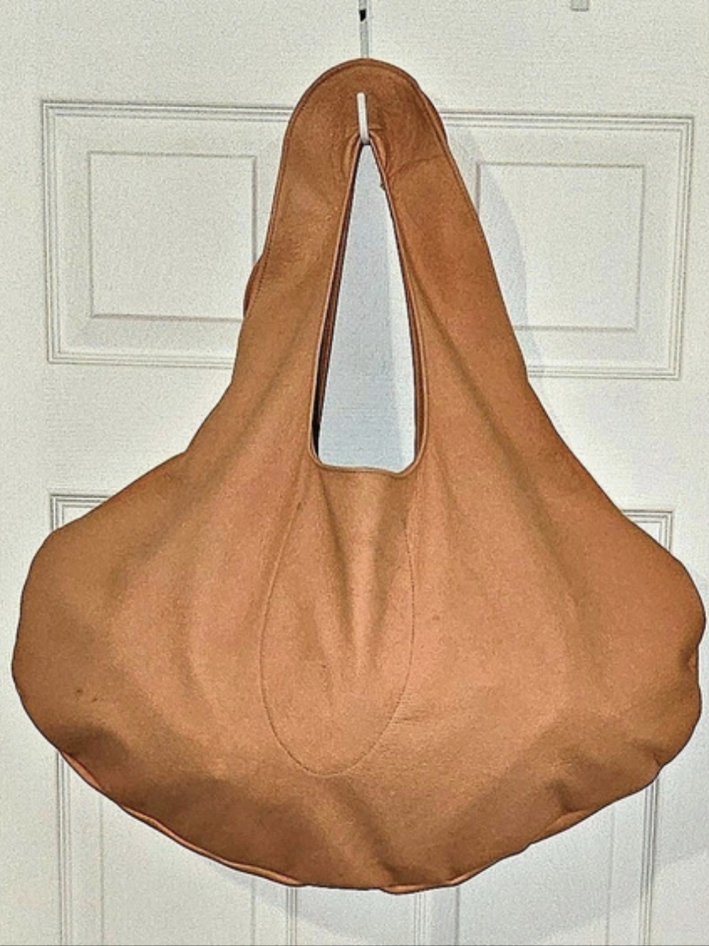 Coral/Salmon Pink Peter Leather Round Totebag